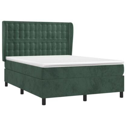 Boxspringbett mit Matratze Dunkelgrün 140x200 cm Samt - Image 3