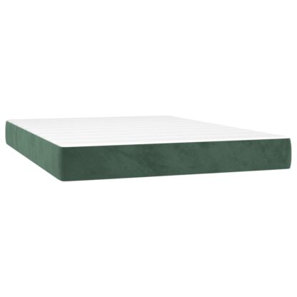 Boxspringbett mit Matratze Dunkelgrün 140x200 cm Samt - Image 5