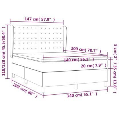Boxspringbett mit Matratze Dunkelgrün 140x200 cm Samt - Image 7