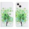 iPhone 15 Buch Etui Tasche mit Kartenfach Baum