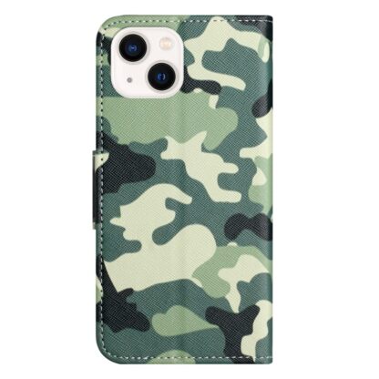 iPhone 15 Buch Etui Tasche mit Kartenfach Camouflage - Image 4