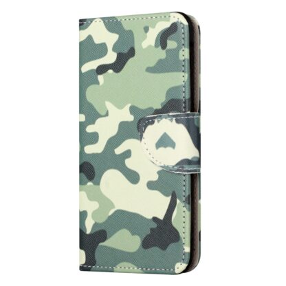 iPhone 15 Buch Etui Tasche mit Kartenfach Camouflage - Image 3