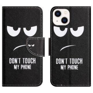 iPhone 15 Buch Etui Tasche mit Kartenfach Dont Touch