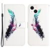 iPhone 15 Buch Etui Tasche mit Kartenfach Feder