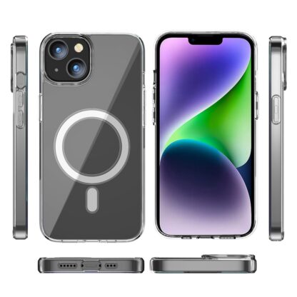 iPhone 15 Gummi Schutzhülle MagSafe Transparent - Image 3