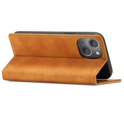 iPhone 15 Leder Buch Etui Tasche mit Kartenfach - Image 4