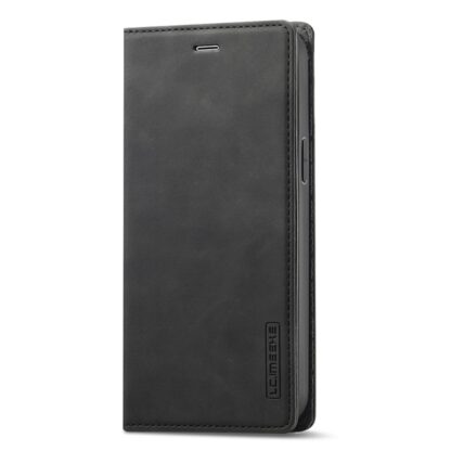 iPhone-15-Leder-Buch-Etui-Tasche-mit-Kartenfach-Schwarz-6