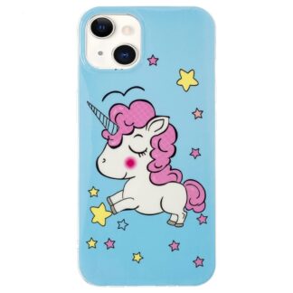 iPhone 15 Leuchtende Glow Gummi Schutzhülle Einhorn