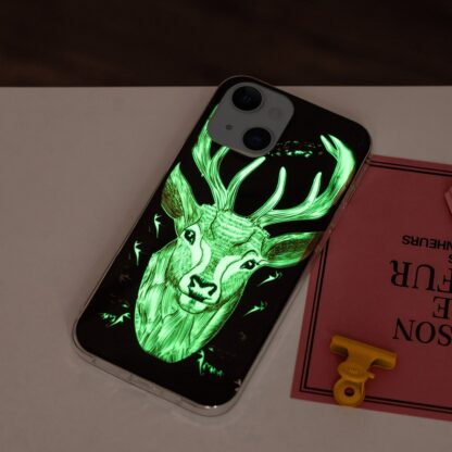 iPhone 15 Leuchtende Glow Gummi Schutzhülle Hirsch - Image 2