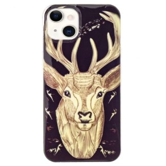 iPhone 15 Leuchtende Glow Gummi Schutzhülle Hirsch
