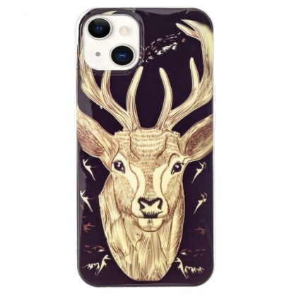 iPhone 15 Leuchtende Glow Gummi Schutzhülle Hirsch