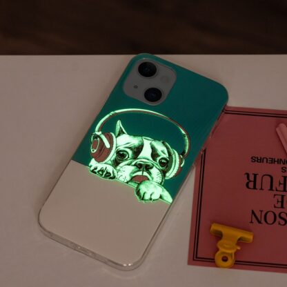 iPhone 15 Leuchtende Glow Gummi Schutzhülle Hund - Image 2
