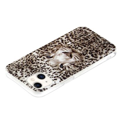 iPhone 15 Leuchtende Glow Gummi Schutzhülle Leopard - Image 4