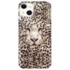 iPhone 15 Leuchtende Glow Gummi Schutzhülle Leopard