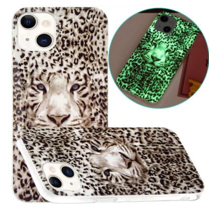 iPhone 15 Leuchtende Glow Gummi Schutzhülle Leopard - Image 5