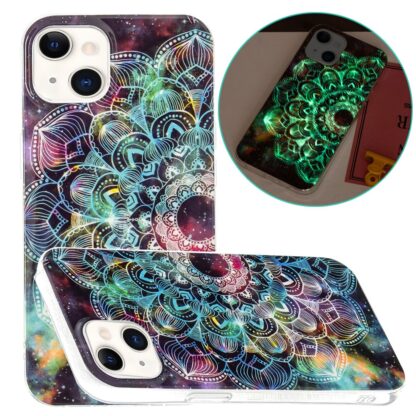 iPhone 15 Leuchtende Glow Gummi Schutzhülle Mandala - Image 3