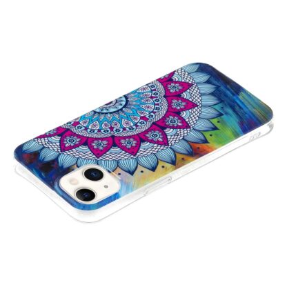 iPhone 15 Leuchtende Glow Gummi Schutzhülle Mandala Gross - Image 4