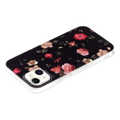iPhone 15 Leuchtende Glow Gummi Schutzhülle Retro Blumen - Image 4