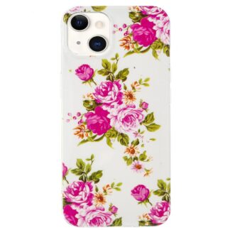 iPhone 15 Leuchtende Glow Gummi Schutzhülle Rosen