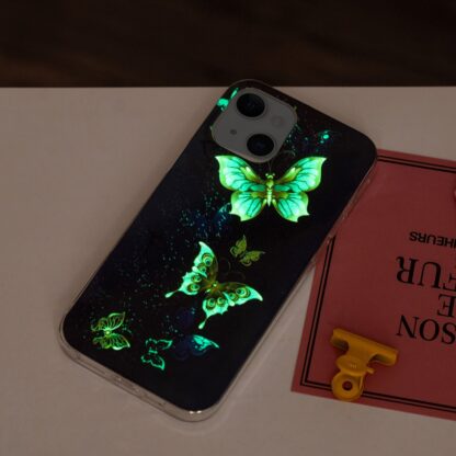 iPhone 15 Leuchtende Glow Gummi Schutzhülle Schmetterling - Image 2