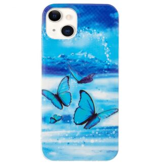 iPhone 15 Leuchtende Glow Gummi Schutzhülle Schmetterlinge