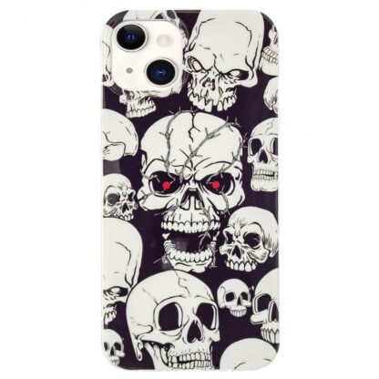 iPhone 15 Leuchtende Glow Gummi Schutzhülle Skulls