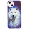 iPhone 15 Leuchtende Glow Gummi Schutzhülle Wolf