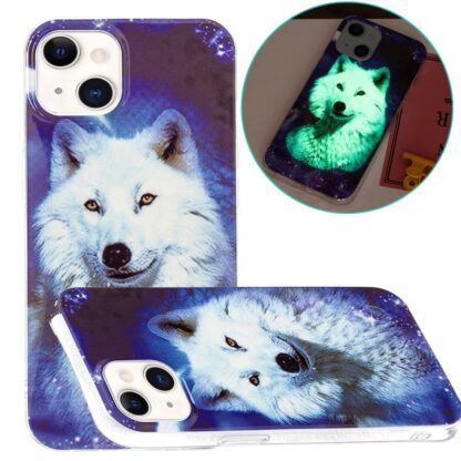 iPhone 15 Leuchtende Glow Gummi Schutzhülle Wolf - Image 5