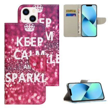 iPhone 15 Plus Buch Etui Tasche mit Kartenfach Sparkling - Image 6