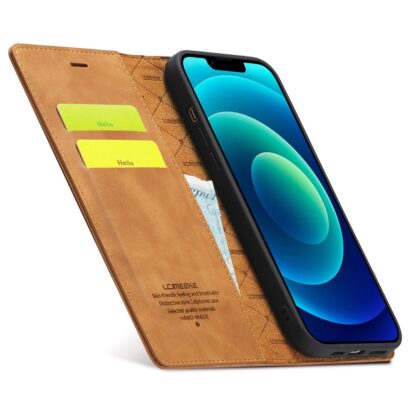 iPhone 15 Plus Leder Buch Etui Tasche mit Kartenfach - Image 4