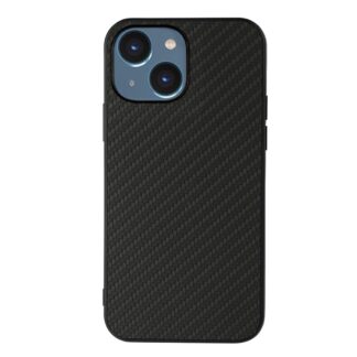 iPhone 15 Plus Slim Gummi Hülle TPU Carbon Optik Schwarz