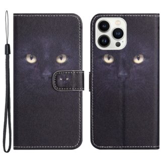 iPhone 15 Pro Buch Etui Tasche mit Kartenfach Katzenaugen
