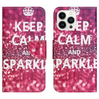 iPhone 15 Pro Buch Etui Tasche mit Kartenfach Sparkle