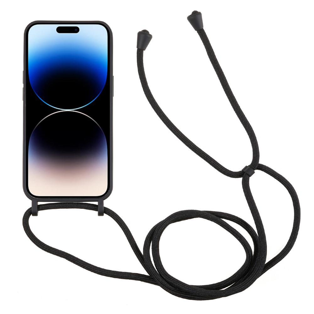 iPhone 15 Pro Handykette Halsband Silikon Hülle mit Kreditkartenfach –