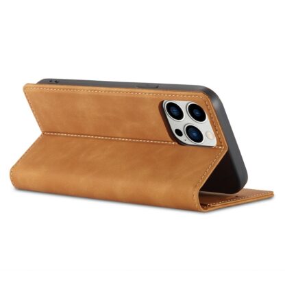 iPhone 15 Pro Leder Buch Etui Tasche mit Kartenfach - Image 5