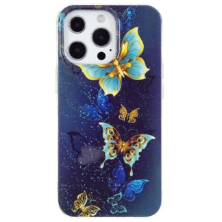 iPhone 15 Pro Leuchtende Glow Gummi Schutzhülle Butterfly