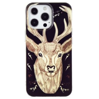 iPhone 15 Pro Leuchtende Glow Gummi Schutzhülle Hirsch