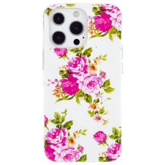 iPhone 15 Pro Leuchtende Glow Gummi Schutzhülle Rosen
