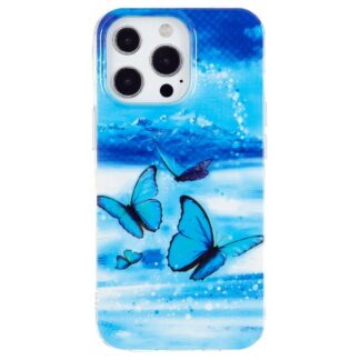 iPhone 15 Pro Leuchtende Glow Gummi Schutzhülle Schmetterlinge
