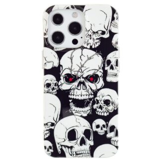 iPhone 15 Pro Leuchtende Glow Gummi Schutzhülle Skulls