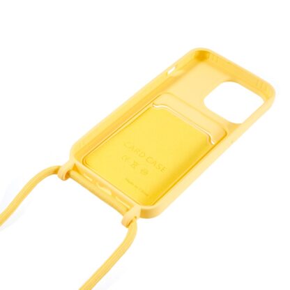 iPhone 15 Pro Max Handykette Halsband Silikon Hülle mit Kreditkartenfach - Image 3