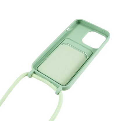 iPhone 15 Handykette Halsband Silikon Hülle mit Kreditkartenfach - Image 5
