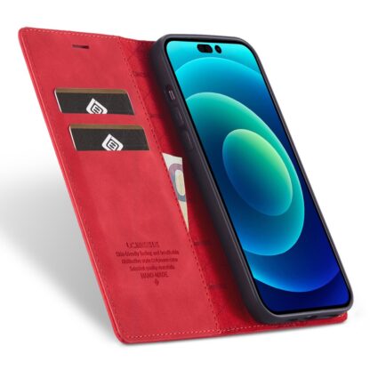 iPhone 15 Pro Max Leder Buch Etui Tasche mit Kartenfach - Image 2