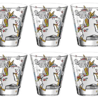 Leonardo Kindertrinkglas Bambini Einhorn, 215 ml, 6 Stück