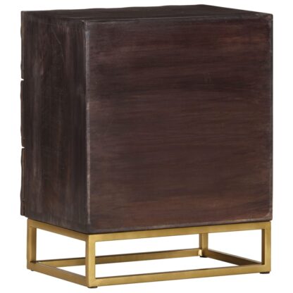 Nachttisch Schwarz 40x30x50 cm Massivholz Mango - Image 5