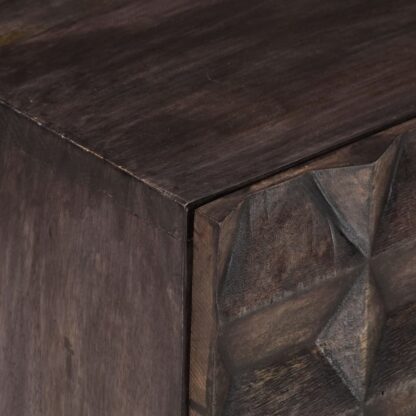 Nachttisch Schwarz 40x30x50 cm Massivholz Mango - Image 7