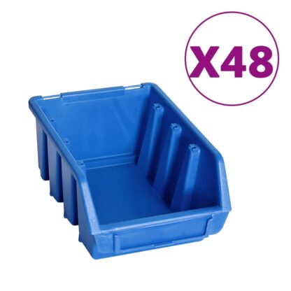 128-tlg. Behälter-Set für Kleinteile mit Wandplatten Blau - Image 2