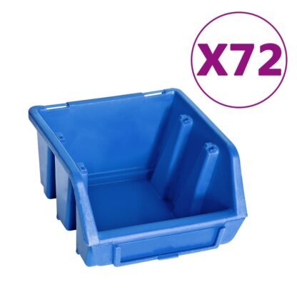 128-tlg. Behälter-Set für Kleinteile mit Wandplatten Blau - Image 3