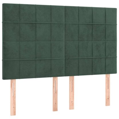 Boxspringbett mit Matratze Dunkelgrün 140x200 cm Samt - Image 6