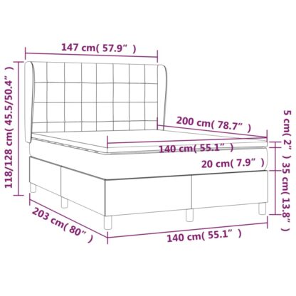 Boxspringbett mit Matratze Dunkelgrün 140x200 cm Samt - Image 7